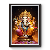 AI Generated Shri Ganesh Wooden Photo frame