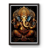 AI Generated Shri Ganesh Wooden Photo frame