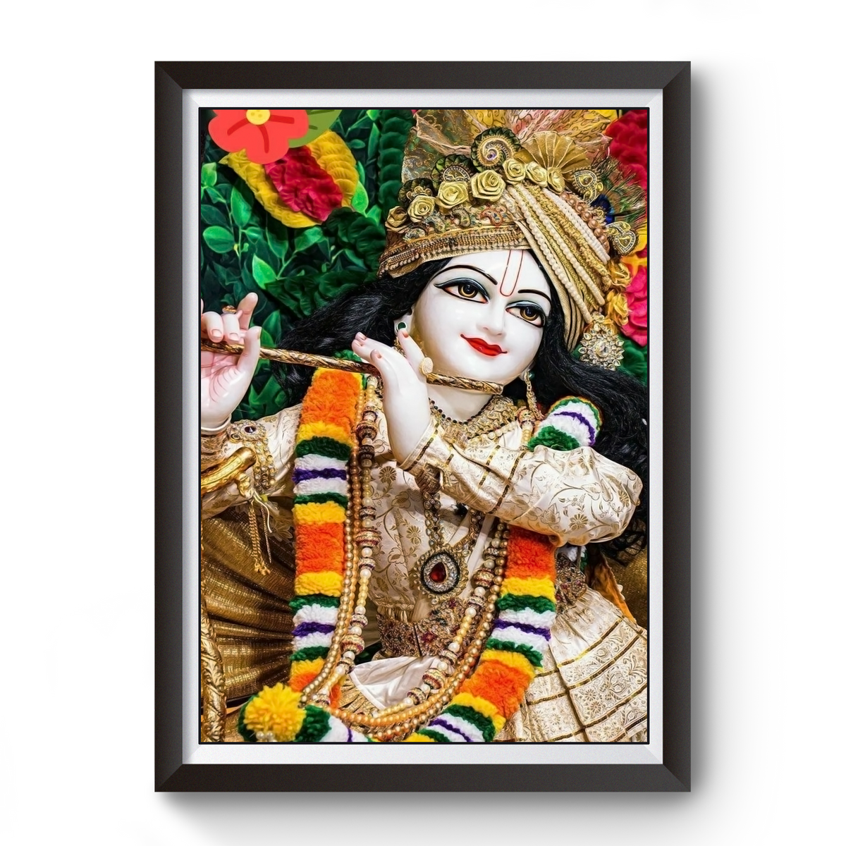 Shri Krishna Black Wooden Photo Frame