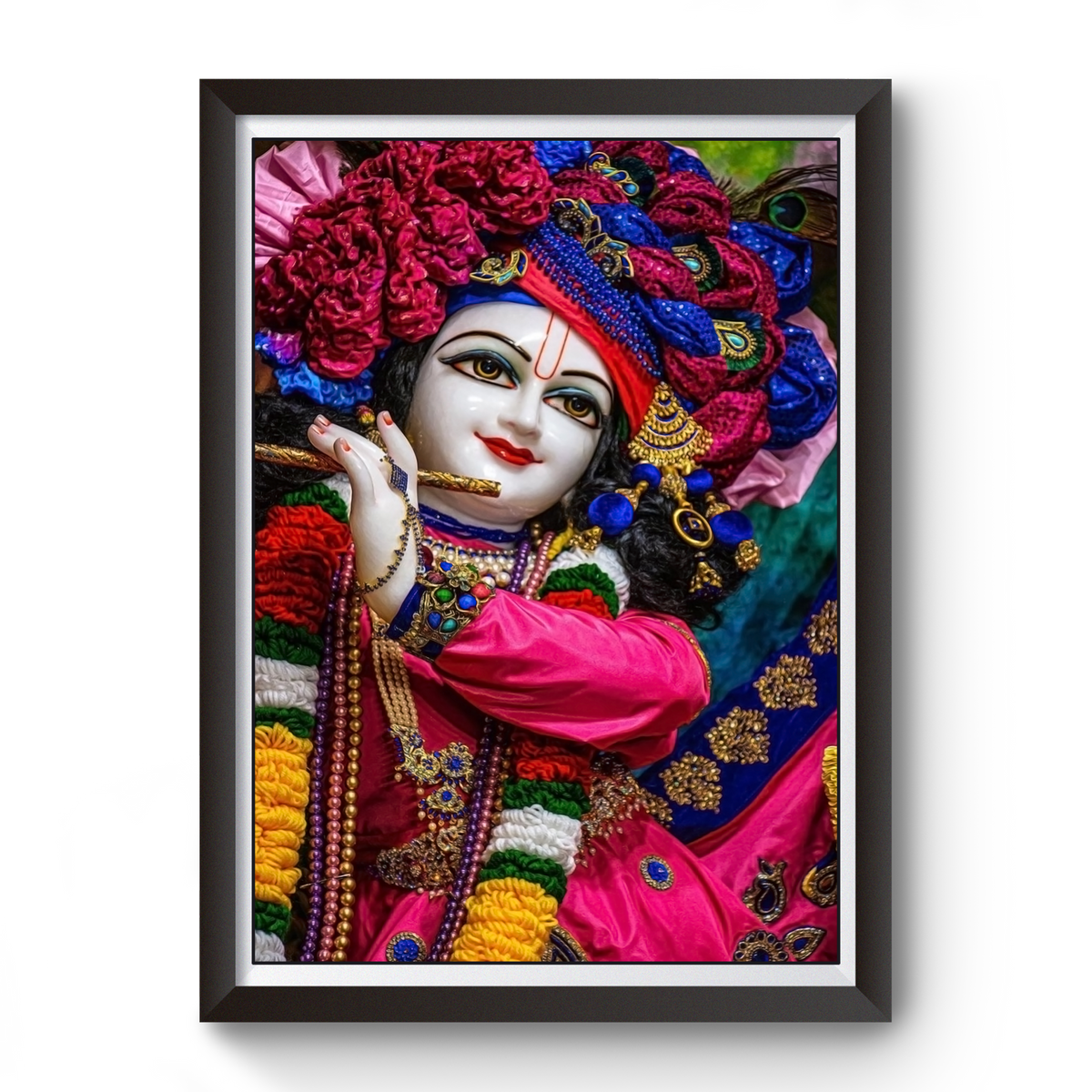 Shri Krishna Black Wooden Photo Frame