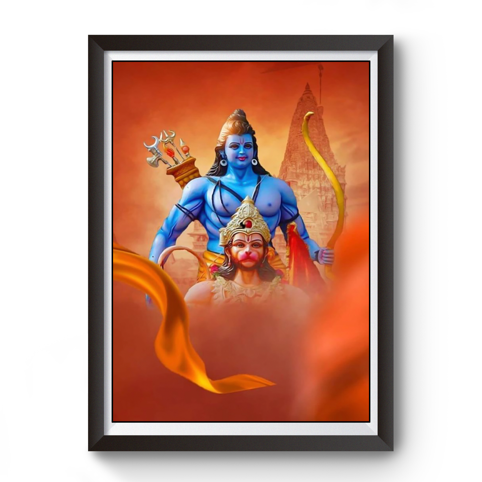 Shri Ram Bhakt Hanuman Wooden photo frame