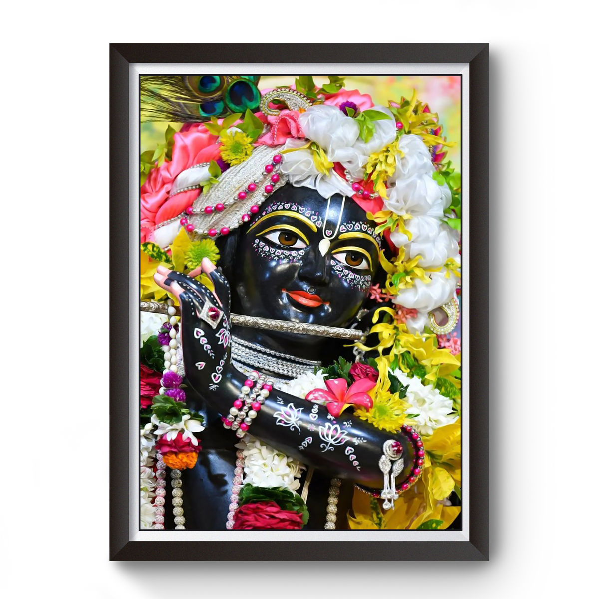 Shri Krishna Black Wooden Photo Frame