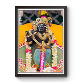 Shri Radha Raman Thakurji Black Wooden Photo Frame