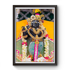 Shri Radha Raman Thakurji Black Wooden Photo Frame