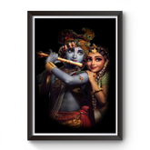 Artistic Shri Radhe Krishna Wooden Black Photoframe