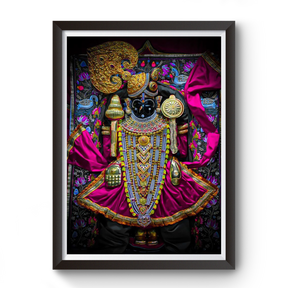 Shrinathji Nathdwara Black Wooden Photo Frame