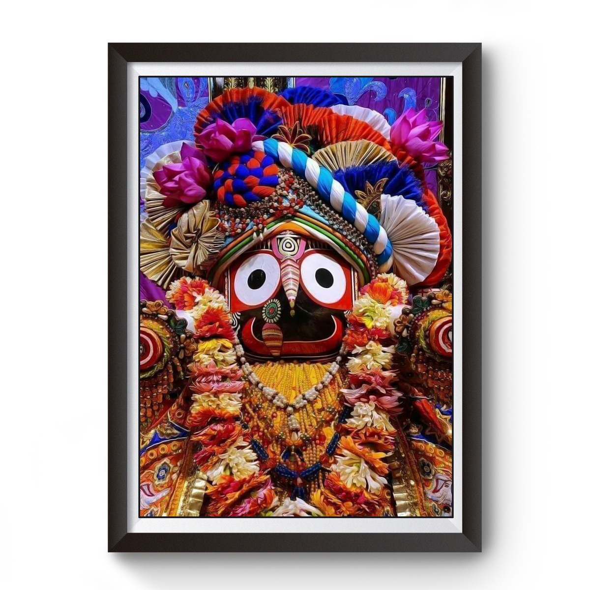 Shri Jagannath Puri Bhagwan Black Wooden Photo Frame