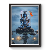 AI Generated Lord Shiva Artistic Wooden Black Photo Frame