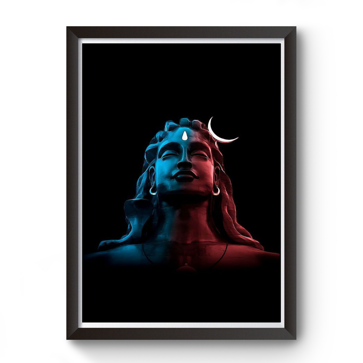 Lord Adiyogi Mahadev Dual Tone Black Wooden Photo Frame