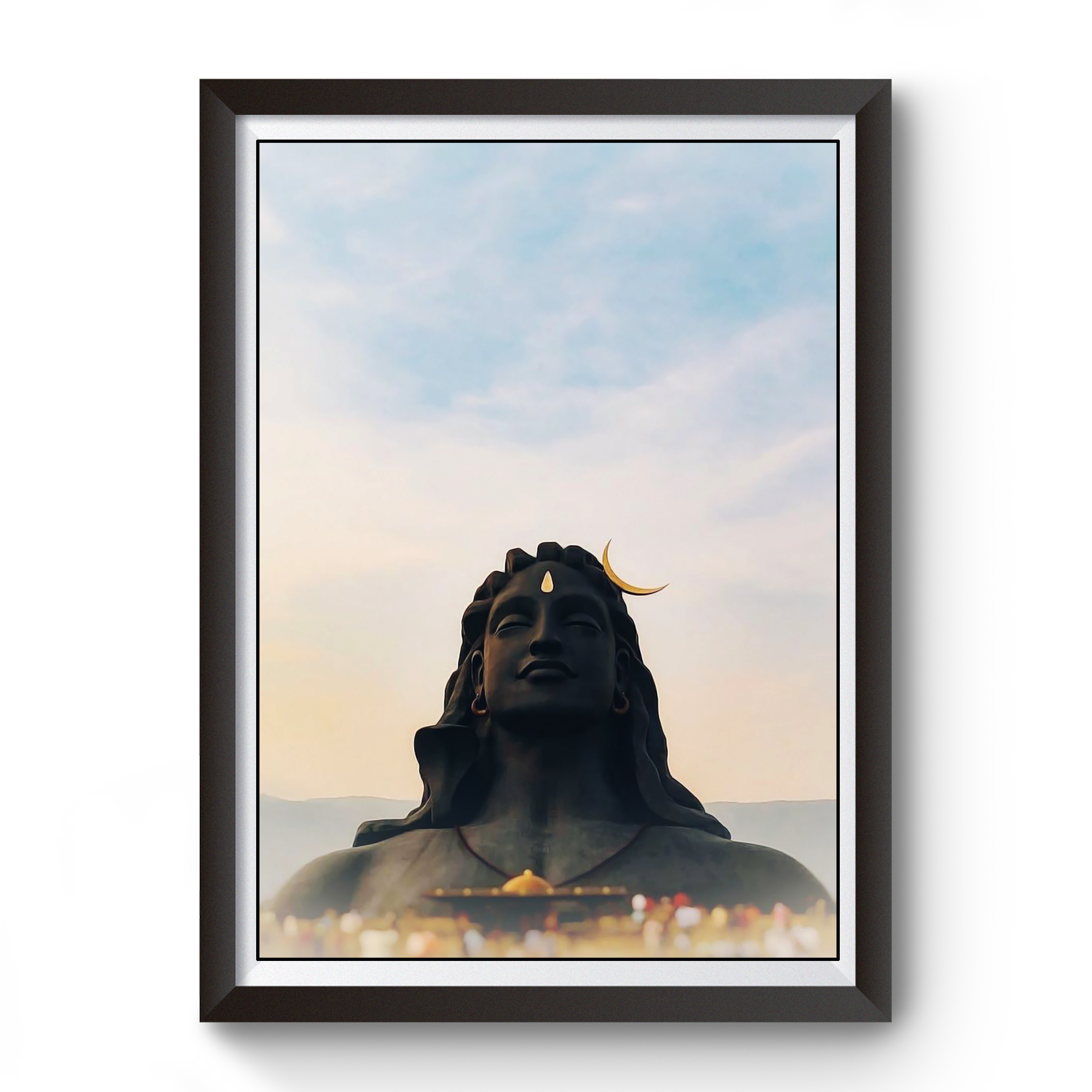 Lord Adiyogi Mahadev Black Wooden Photo Frame