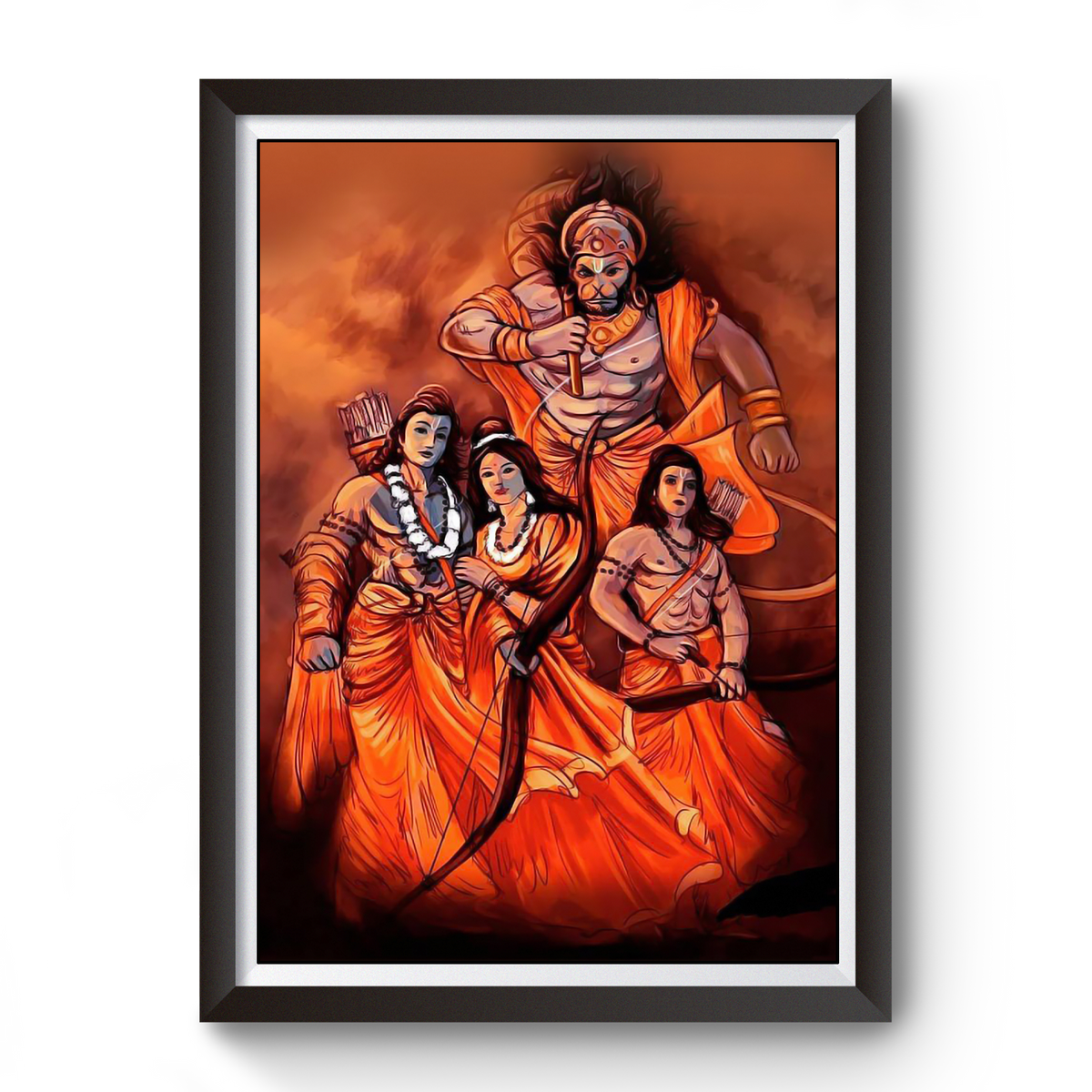 Shri Ram black wooden photo frame