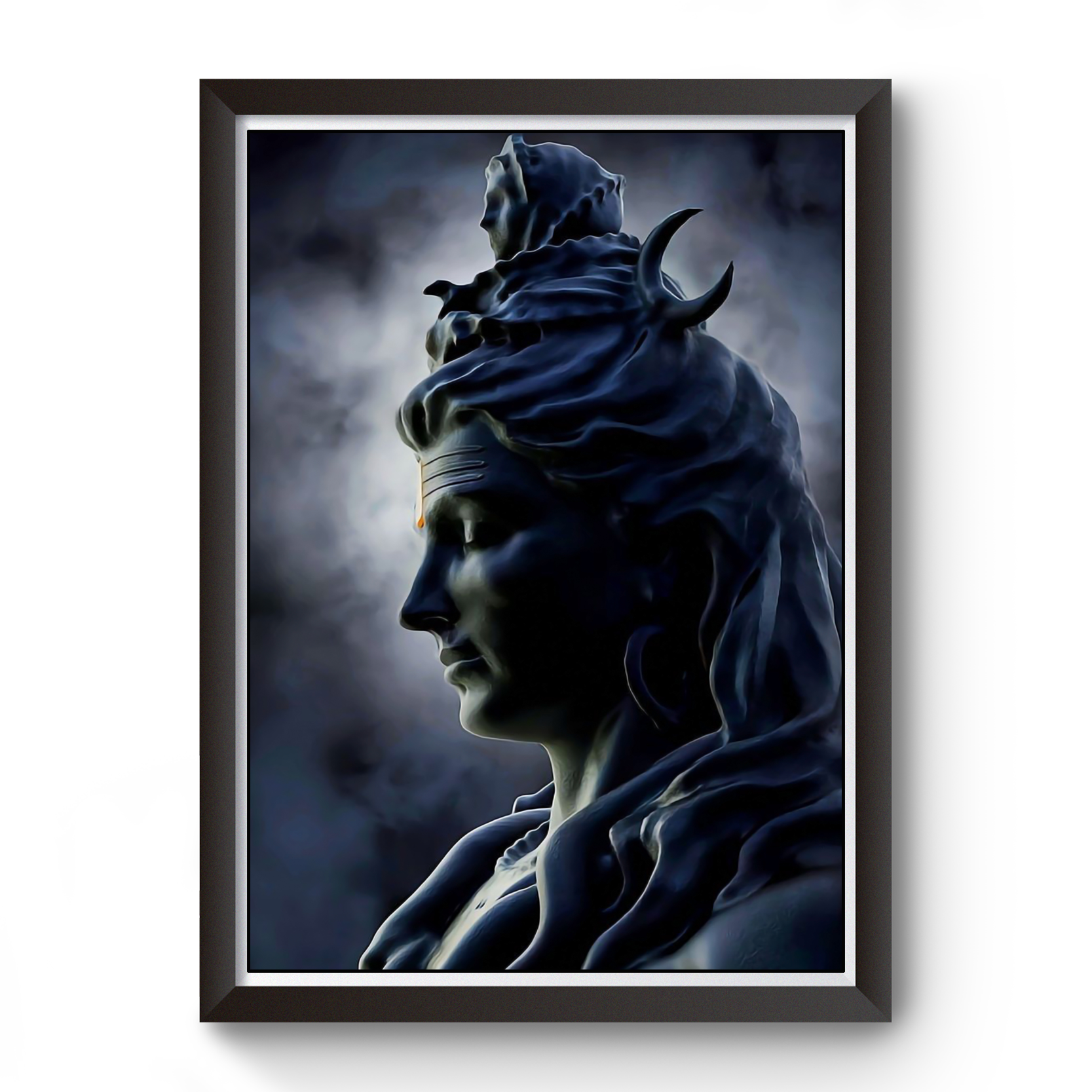 Lord Mahadev Black Wooden Photo Frame