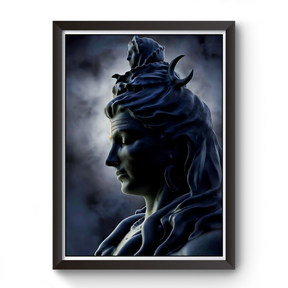 Lord Mahadev Black Wooden Photo Frame