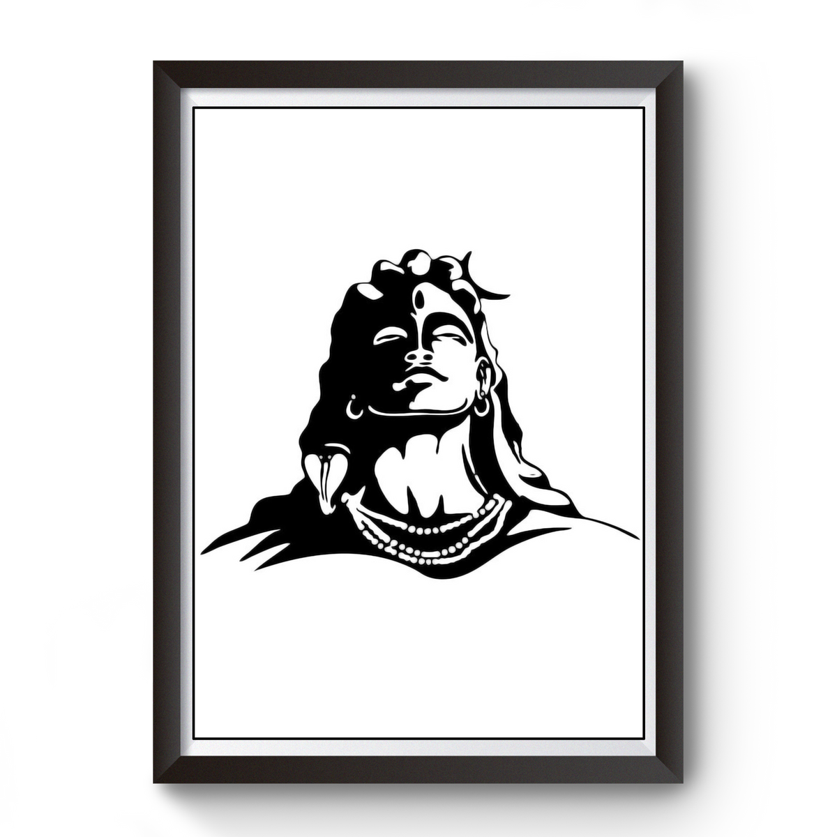 Lord Adiyogi Mahadev Black Wooden Photo Frame