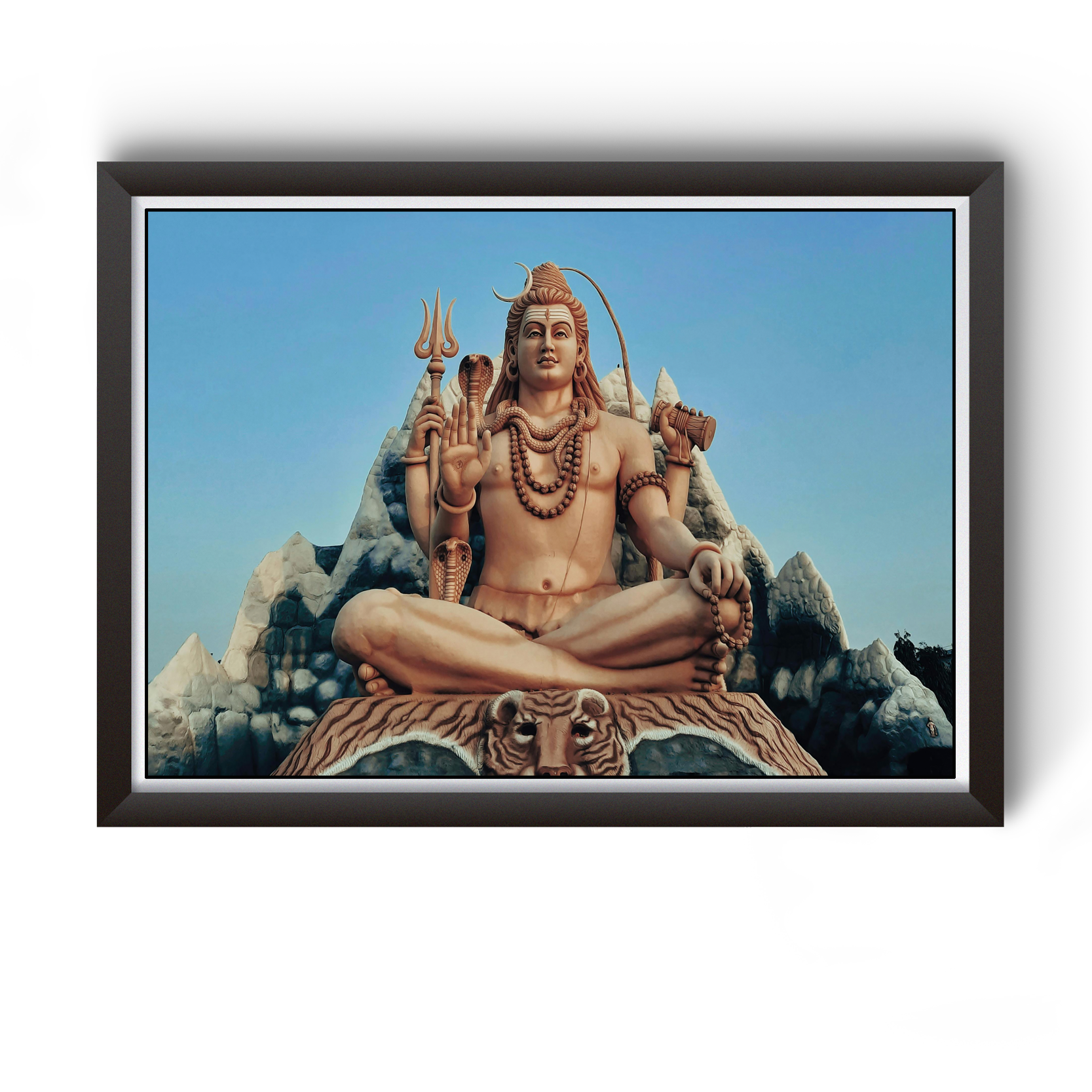 Lord Mahadev Black Wooden Photo Frame