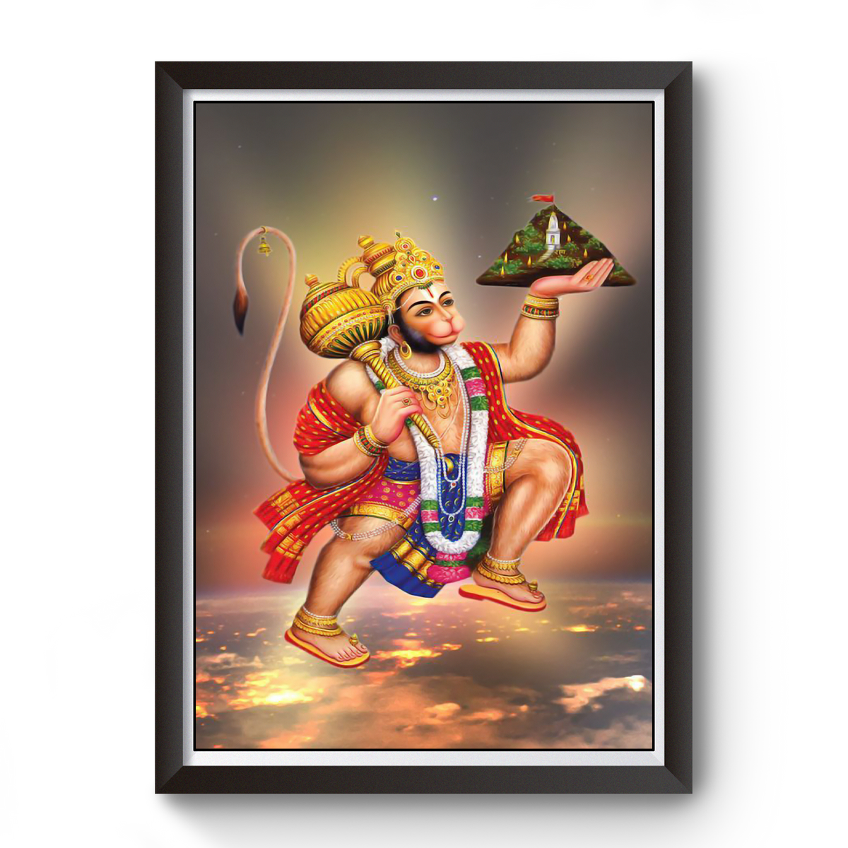 Hanuman black wooden photo frame