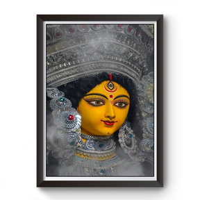 Maa Durga Black Wooden Photo Frame