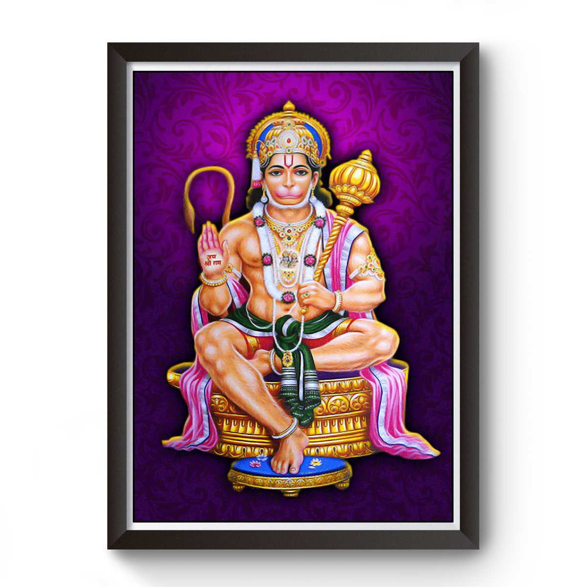 Pavan Putra Hanuman wooden photo frame