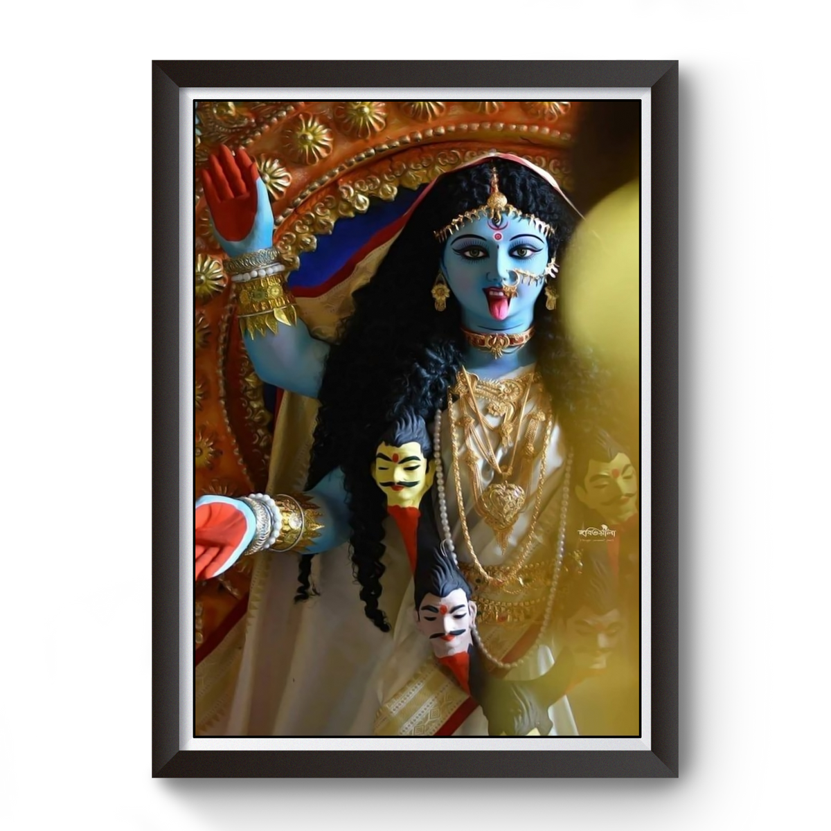 Maa Kali Black Wooden Photo frame