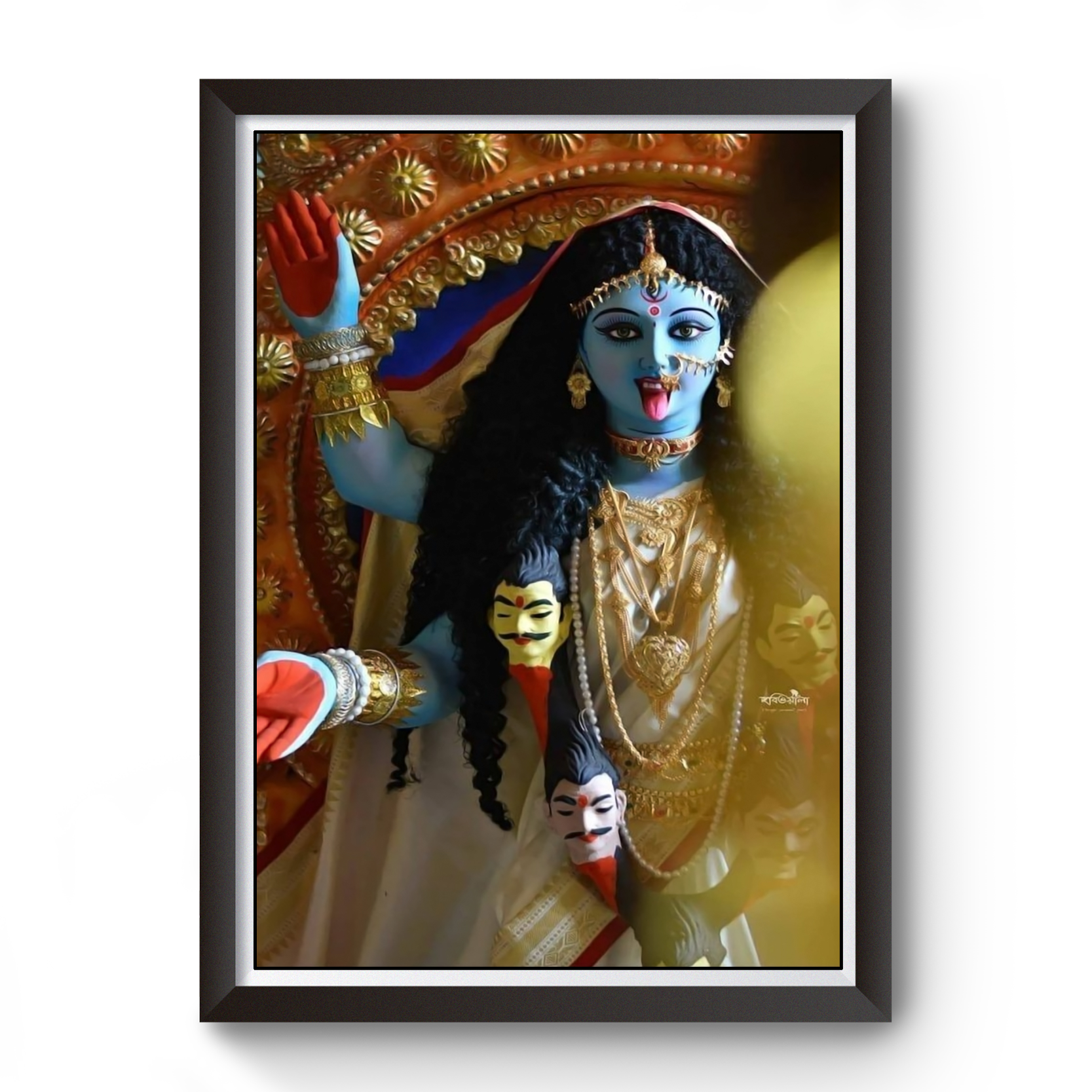 Maa Kali Black Wooden Photo frame