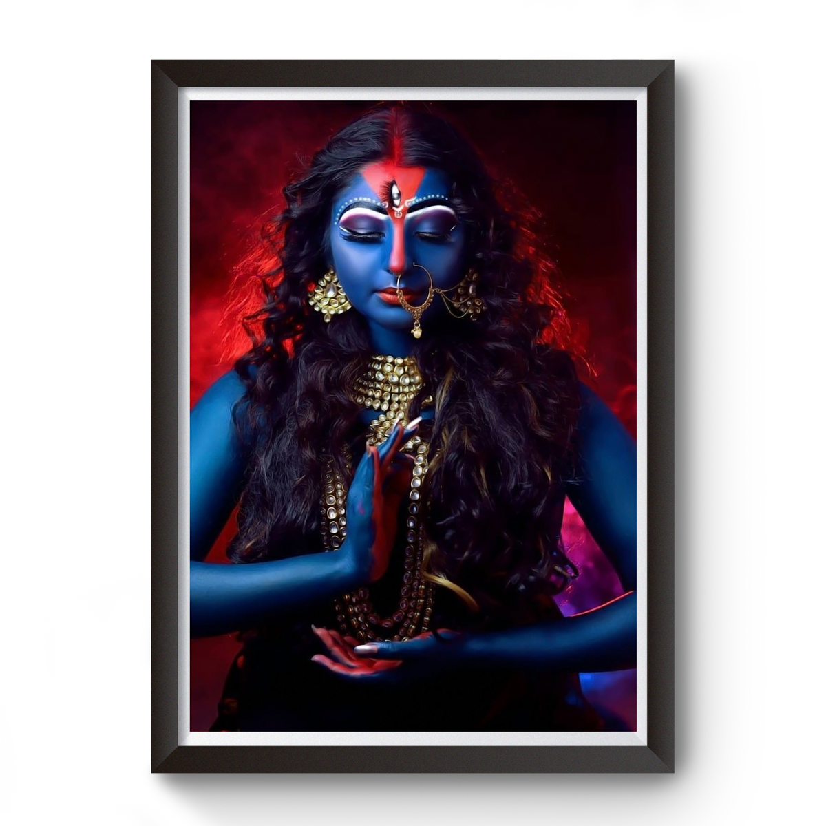 Maa Kali Black Wooden Photo frame