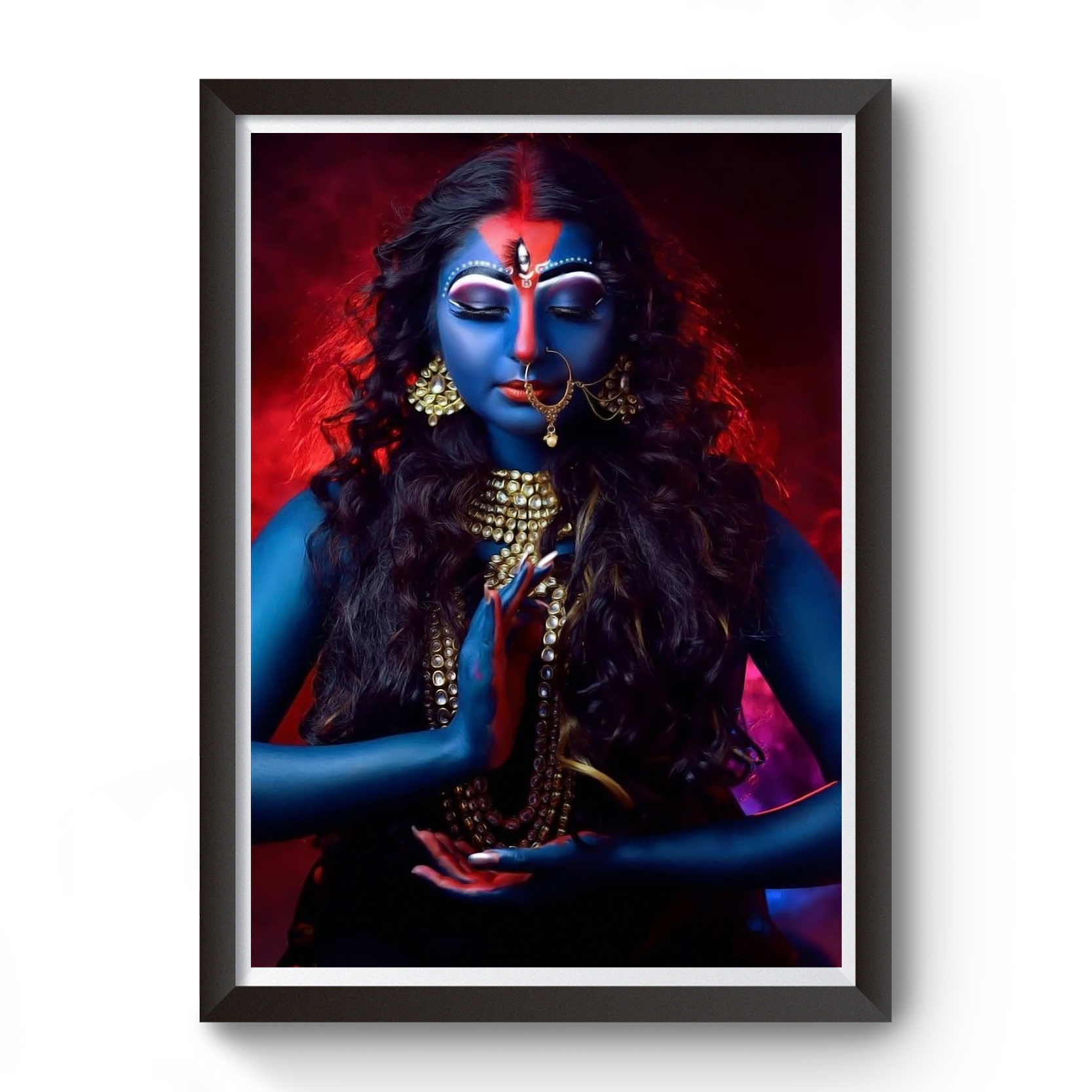 Maa Kali Black Wooden Photo frame