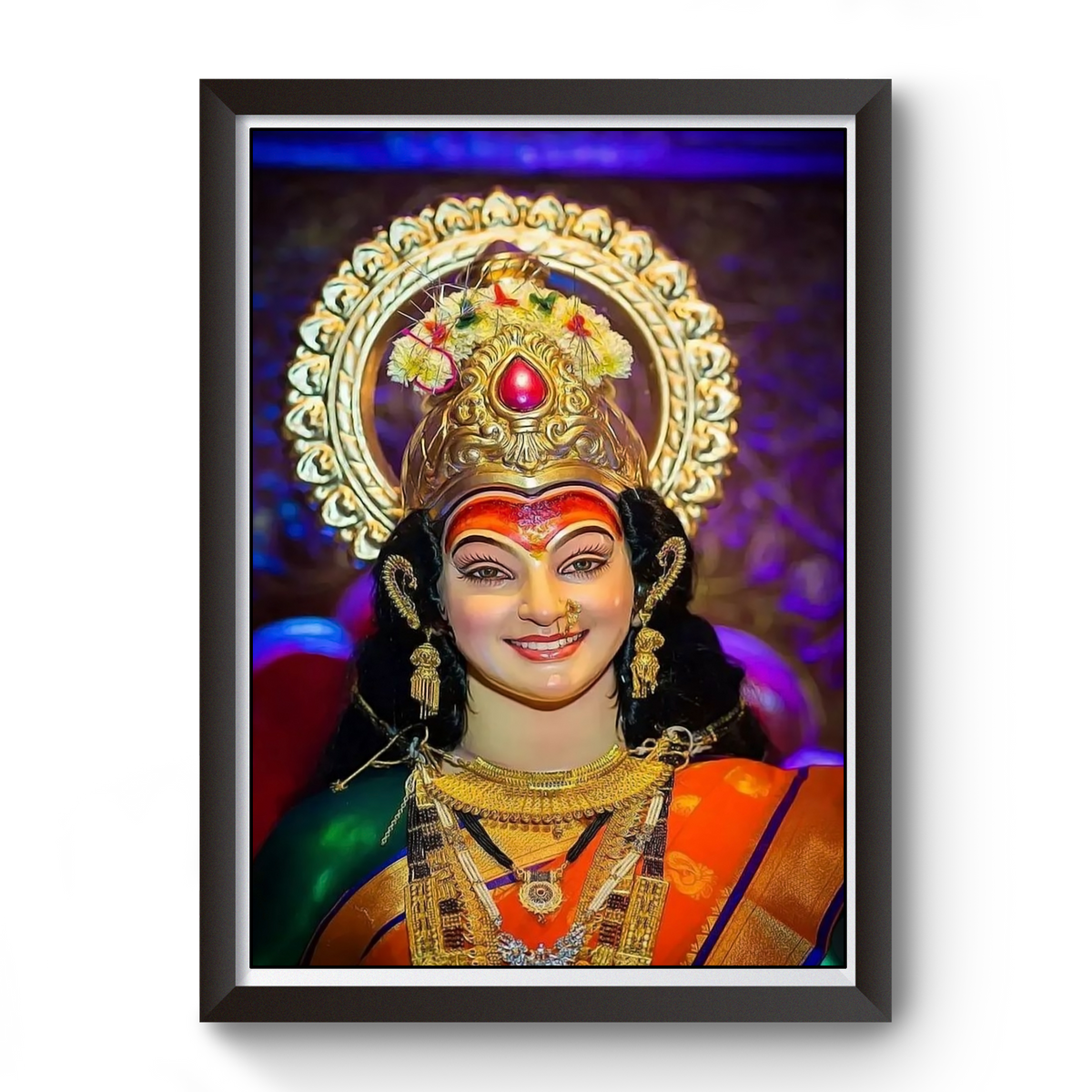 Maa Ambe Black Wooden Photot Frame