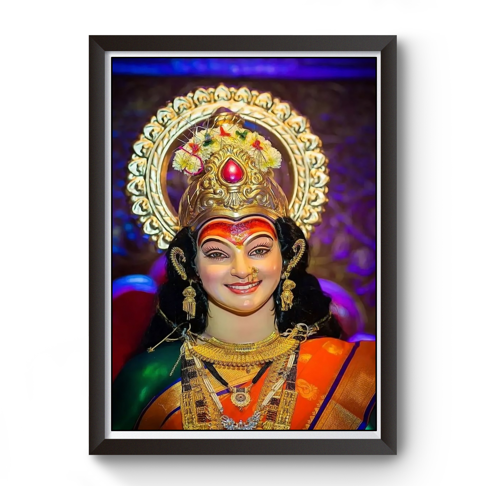 Maa Ambe Black Wooden Photot Frame