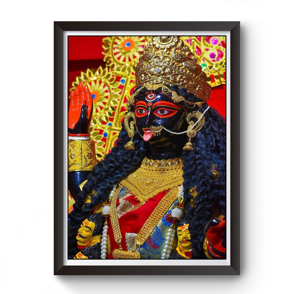 Maa Kali Black Wooden Photo frame