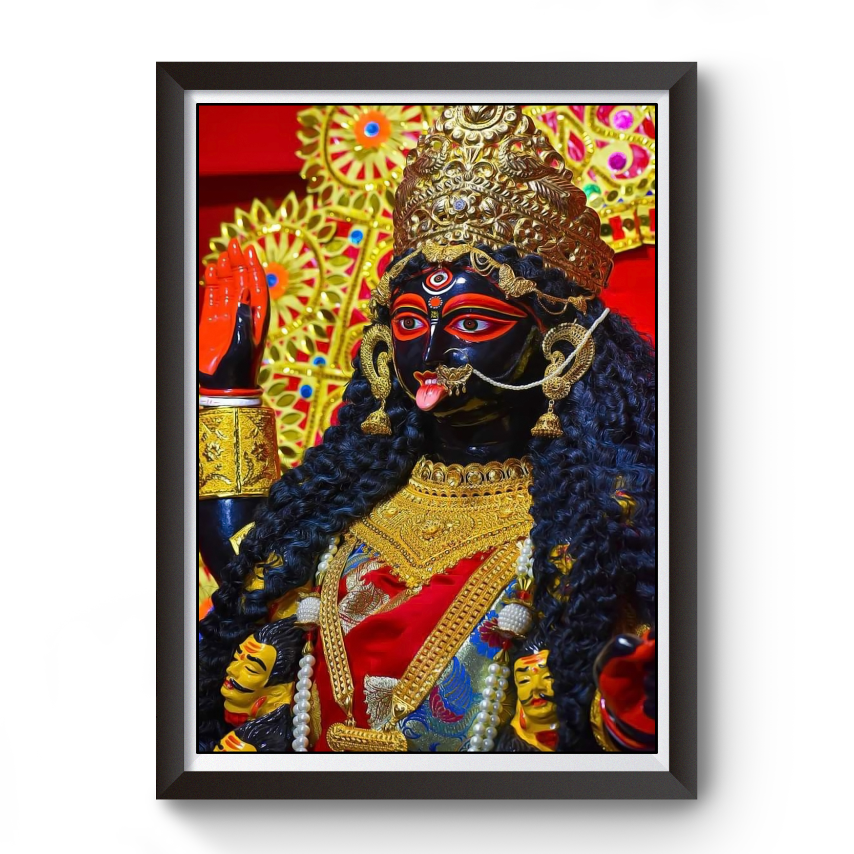 Maa Kali Black Wooden Photo frame