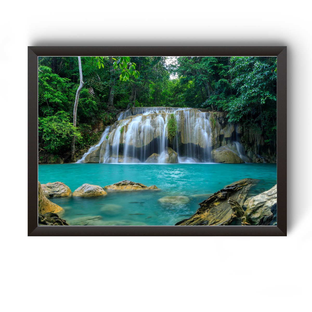 Vastu Nature Waterfall Black Wooden Photo Frame