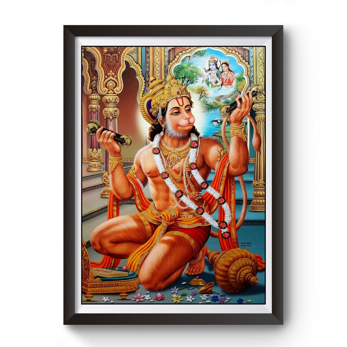 Shri Ram Bhakt Hanuman Wooden photo frame