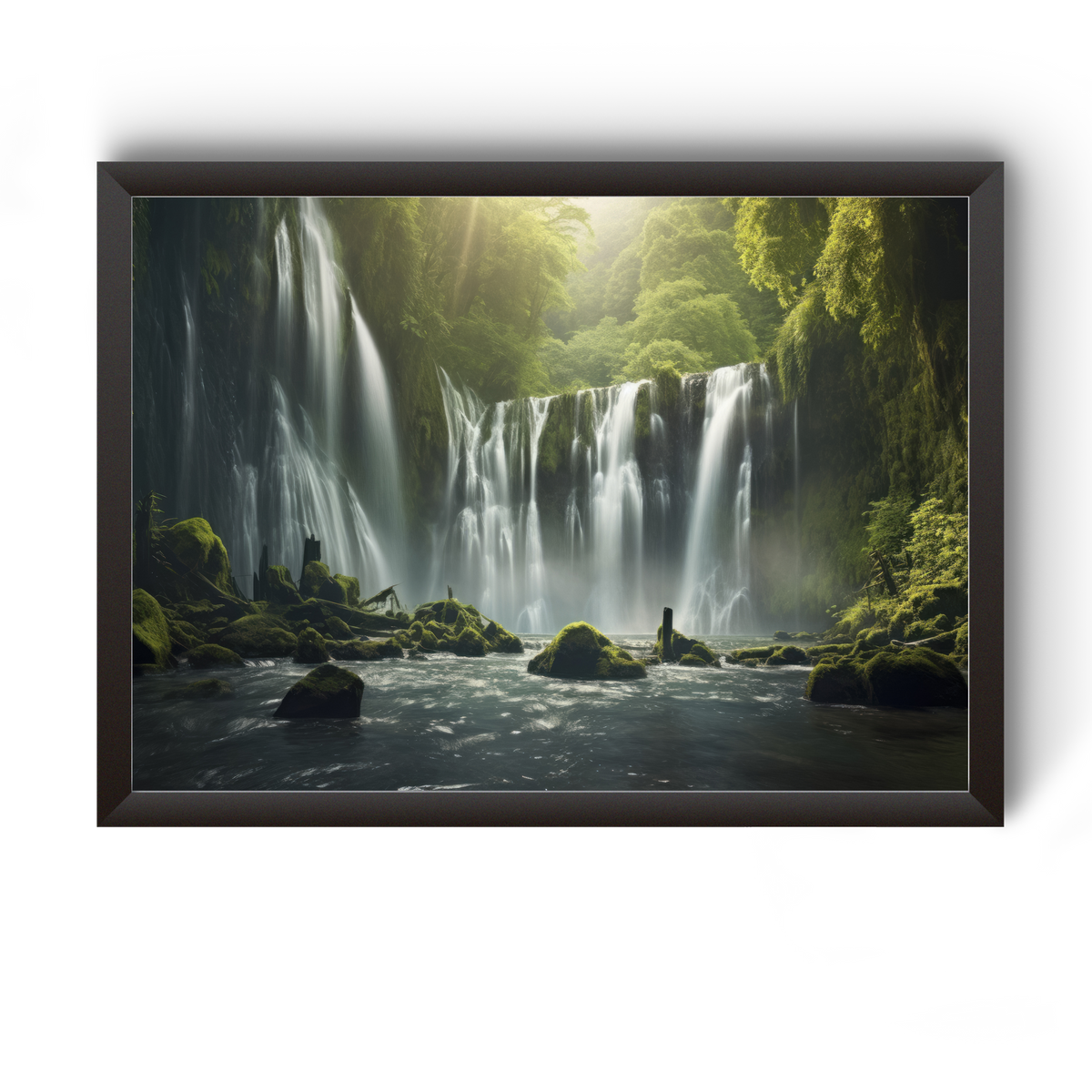 Vastu Nature Waterfall Black Wooden Photo Frame