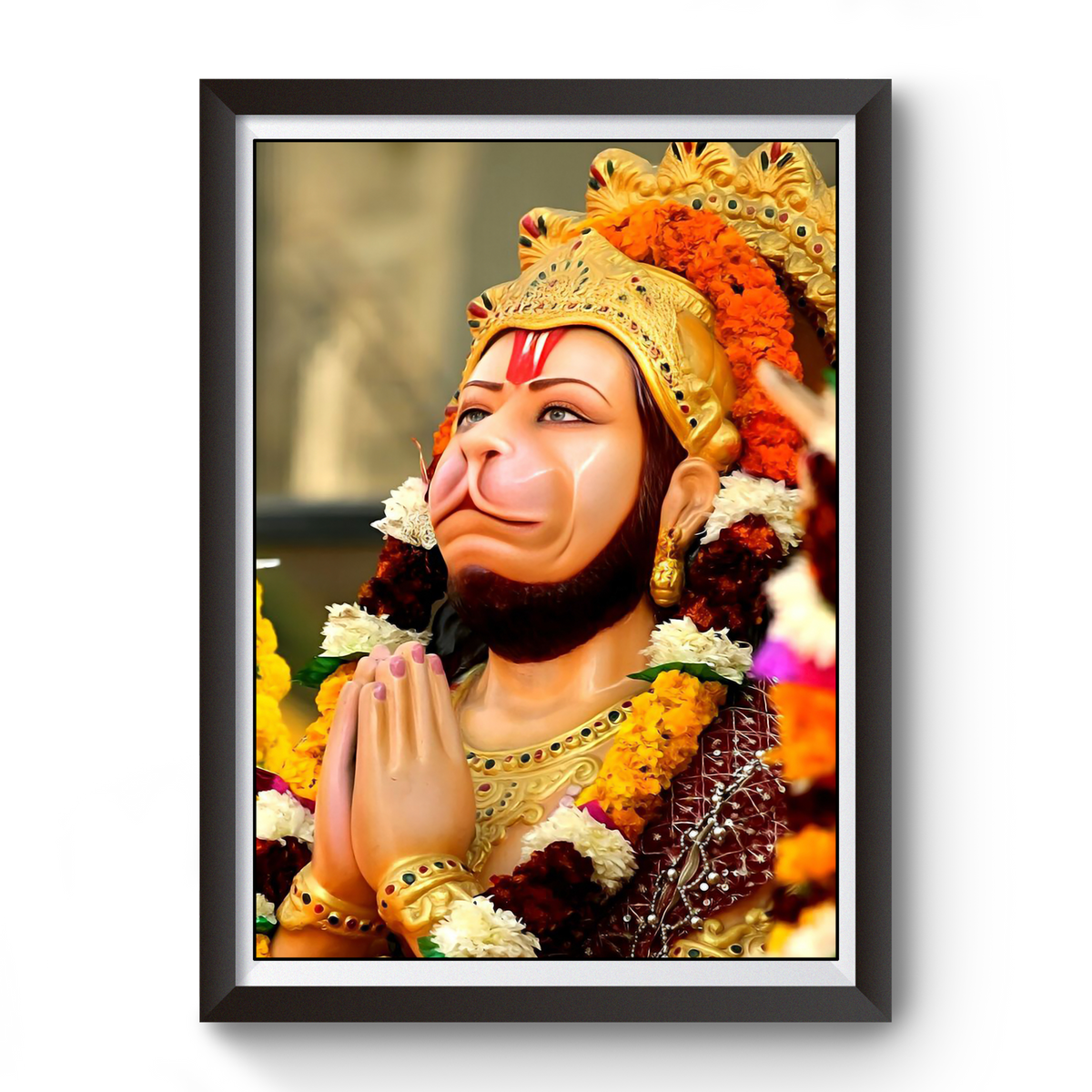 Hanuman black wooden photo frame