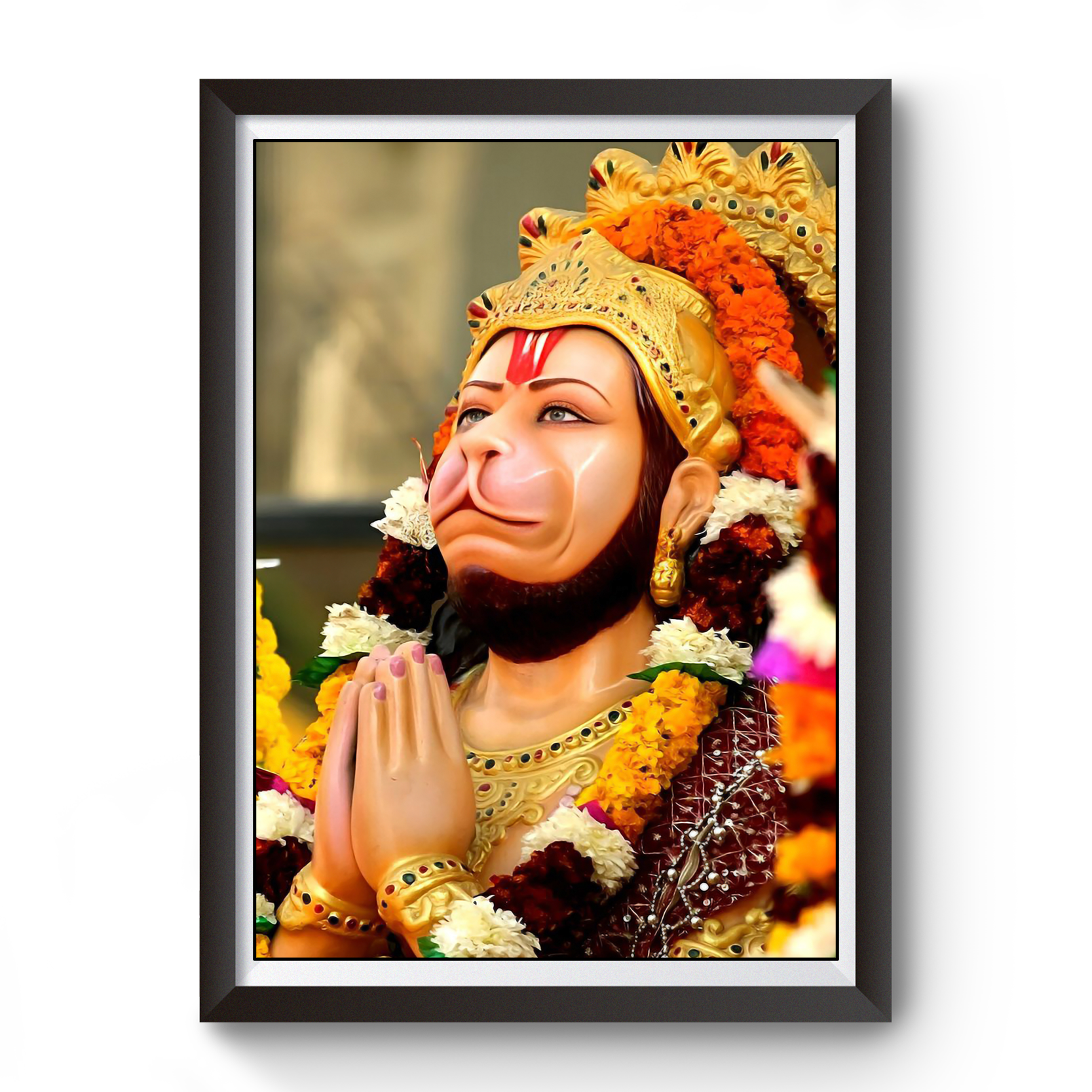 Hanuman black wooden photo frame