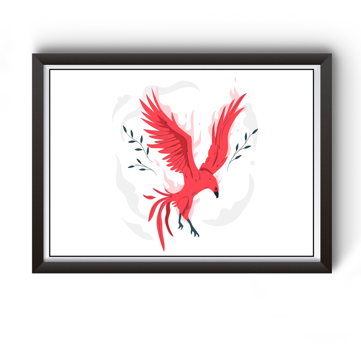 Vastu Red Phoenix Bird Office And Home Decor Wooden Photo Frame