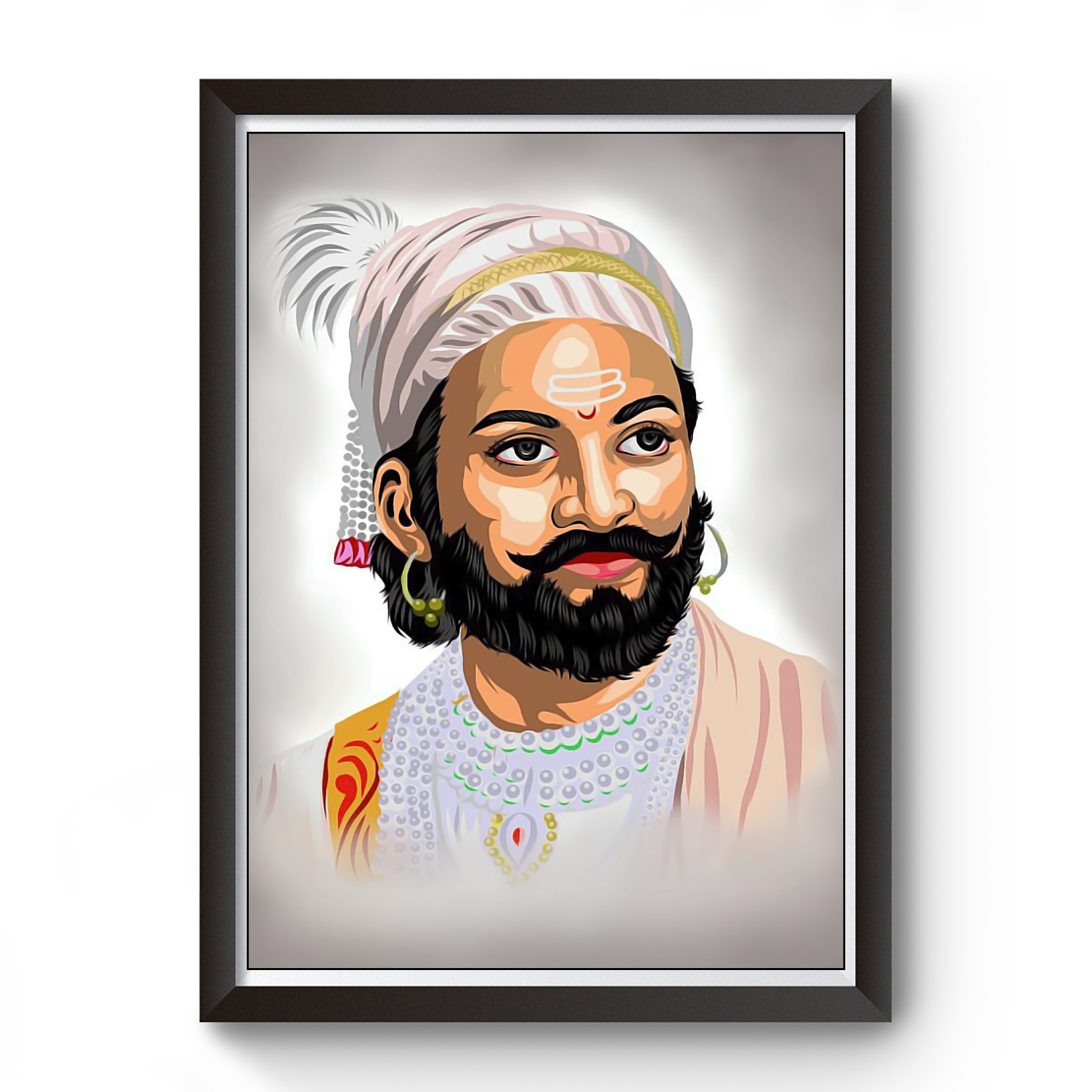 Shivaji Raje Artistic Black Wooden Photo Frame