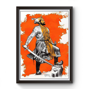 Shivaji Raje Artistic Black Wooden Photo Frame