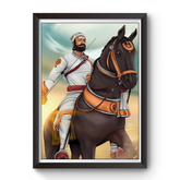 Shivaji Maharaj Black Wooden Photo Frame