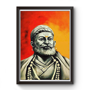 Shivaji Raje Artistic Black Wooden Photo Frame