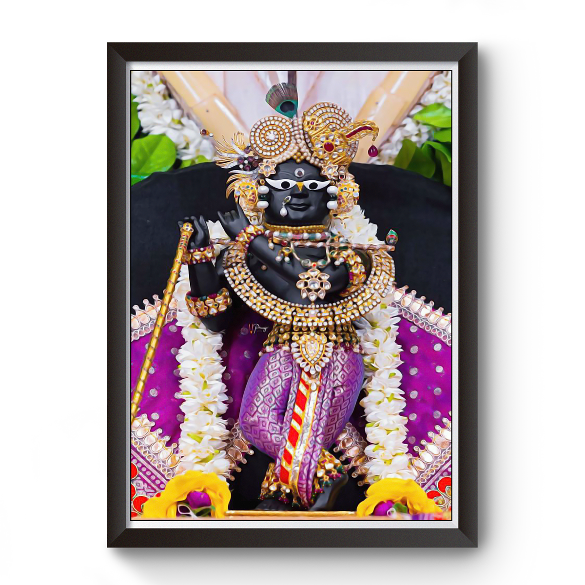 Vrundavan Shree Radha Raman Thakurji Wooden Photo Frame