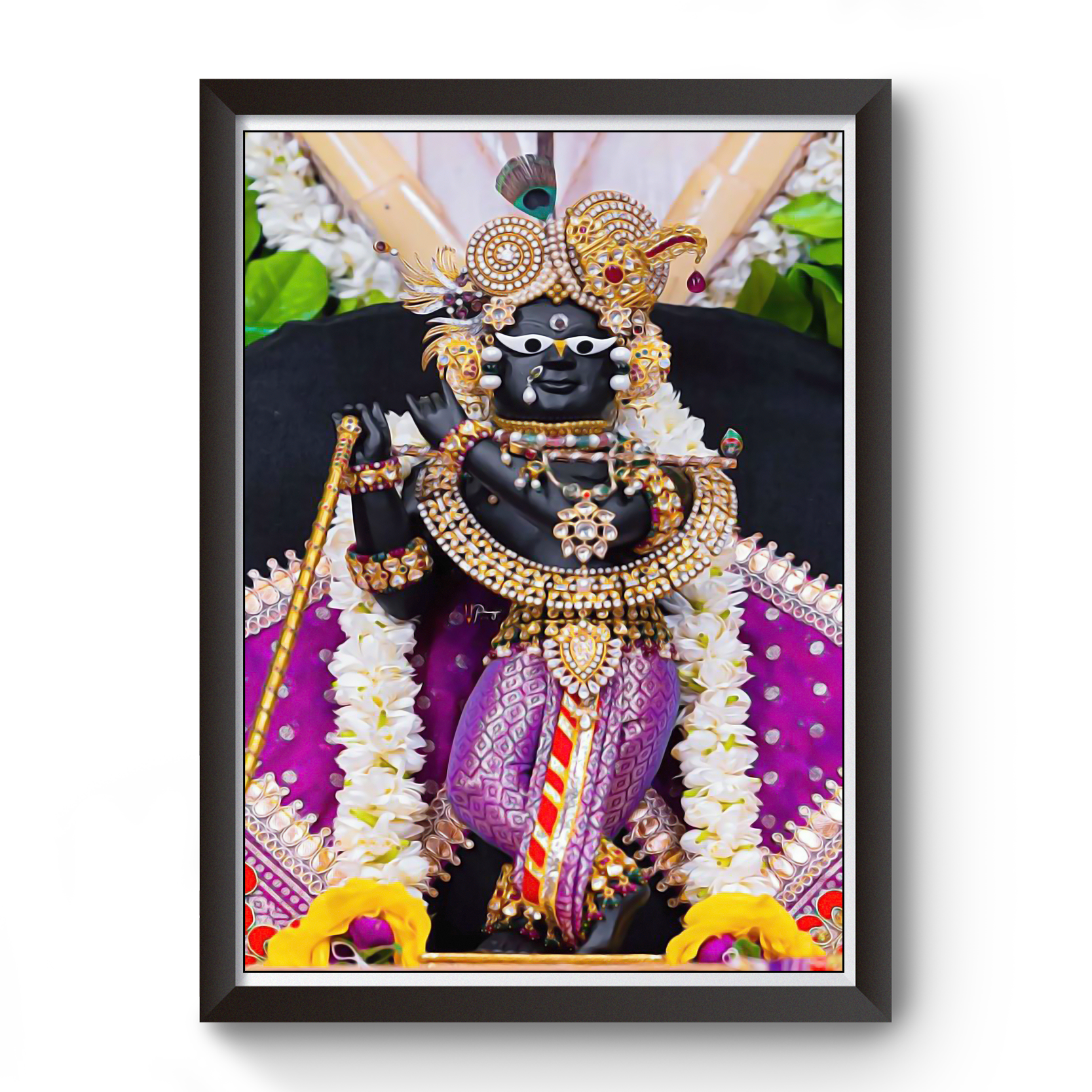 Vrundavan Shree Radha Raman Thakurji Wooden Photo Frame