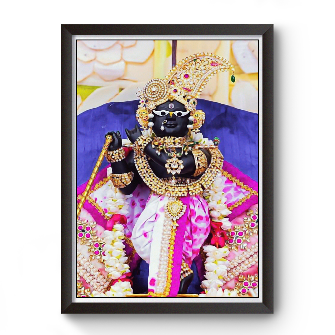 Vrundavan Shree Radha Raman Thakurji Wooden Photo Frame