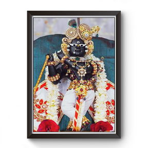 Radha Raman Thakurji Black Wooden Photo Frame