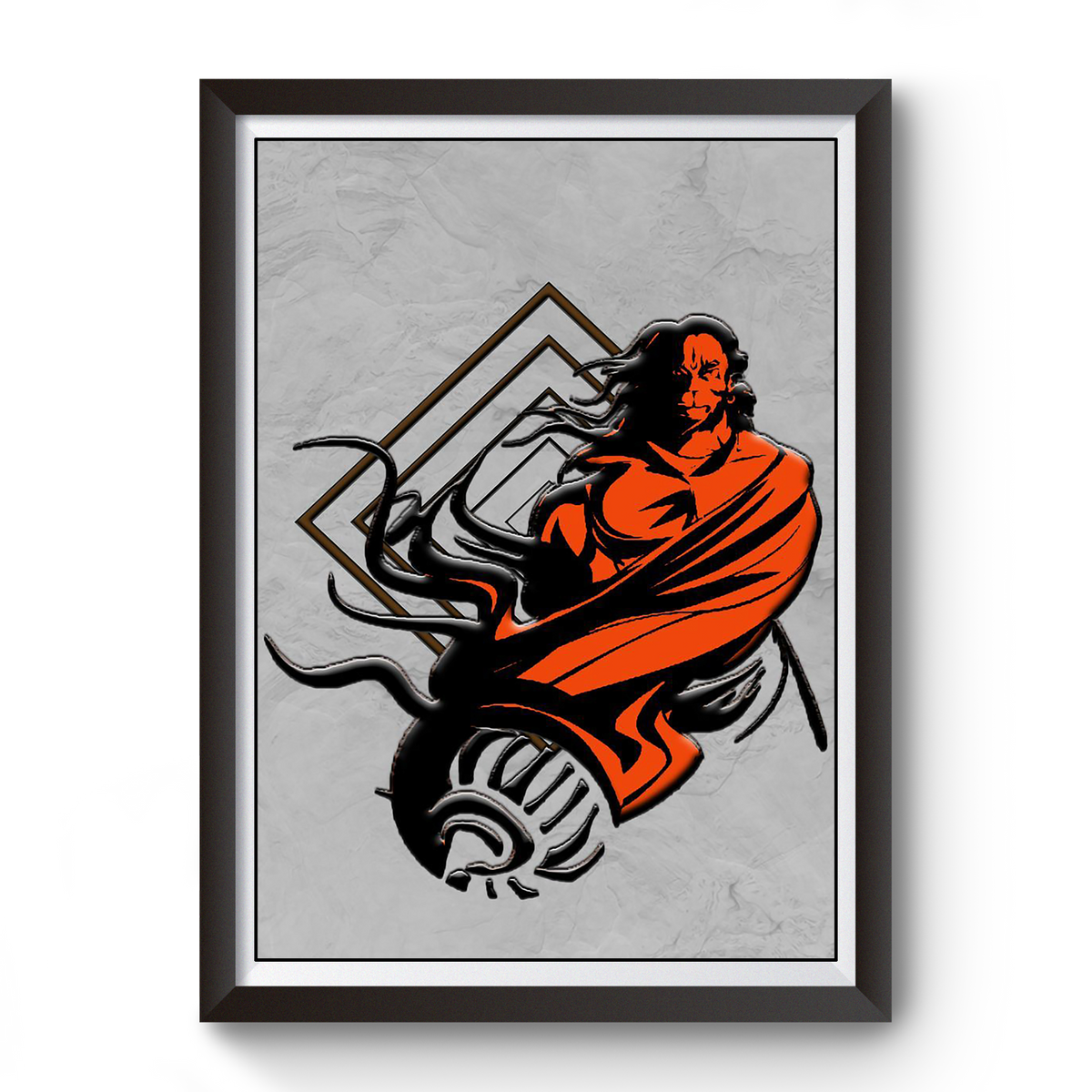 Artistic Lord Hanuman wooden photo frame