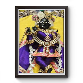 Radha Raman Thakurji Black Wooden Photo Frame