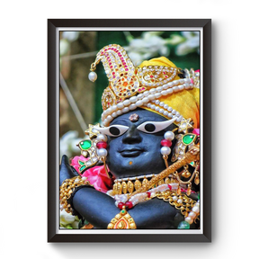 Radha Raman Thakurji Black Wooden Photo Frame