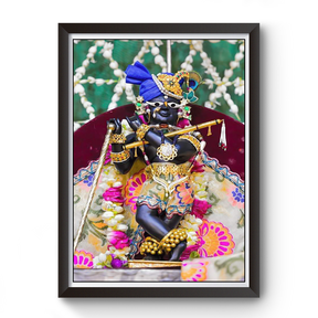 Radha Raman Thakurji Black Wooden Photo Frame