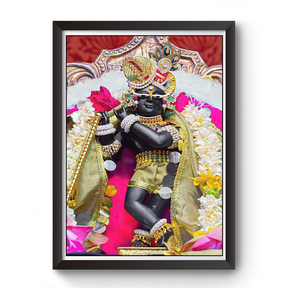 Radha Raman Thakurji Black Wooden Photo Frame