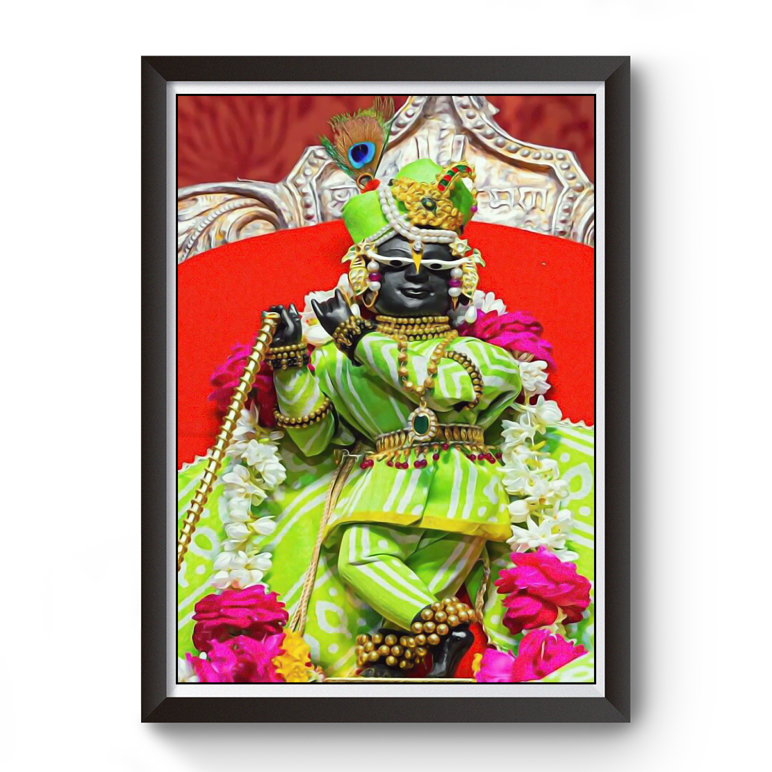 Vrundavan Shree Radha Raman Thakurji Wooden Photo Frame